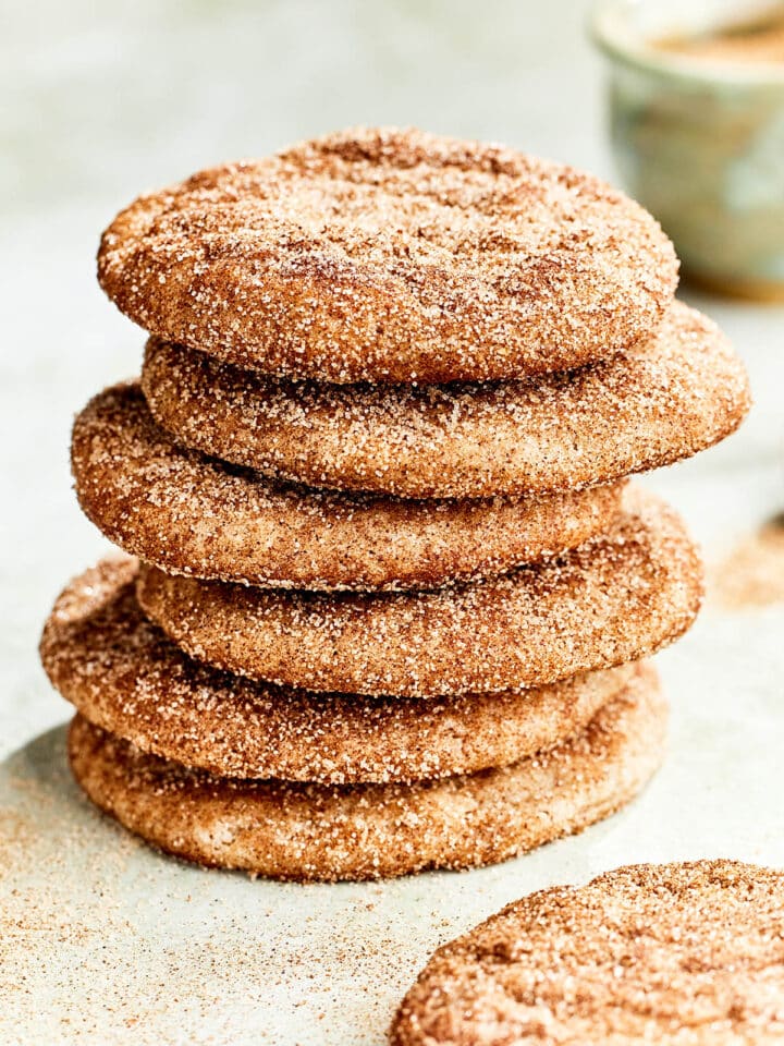 A stack of snickerdoodles without cream of tartar.