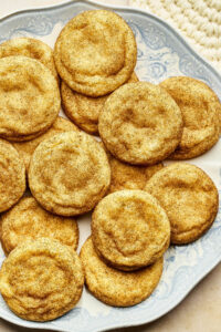 A plate of snickerdoodles without cream of tartar.