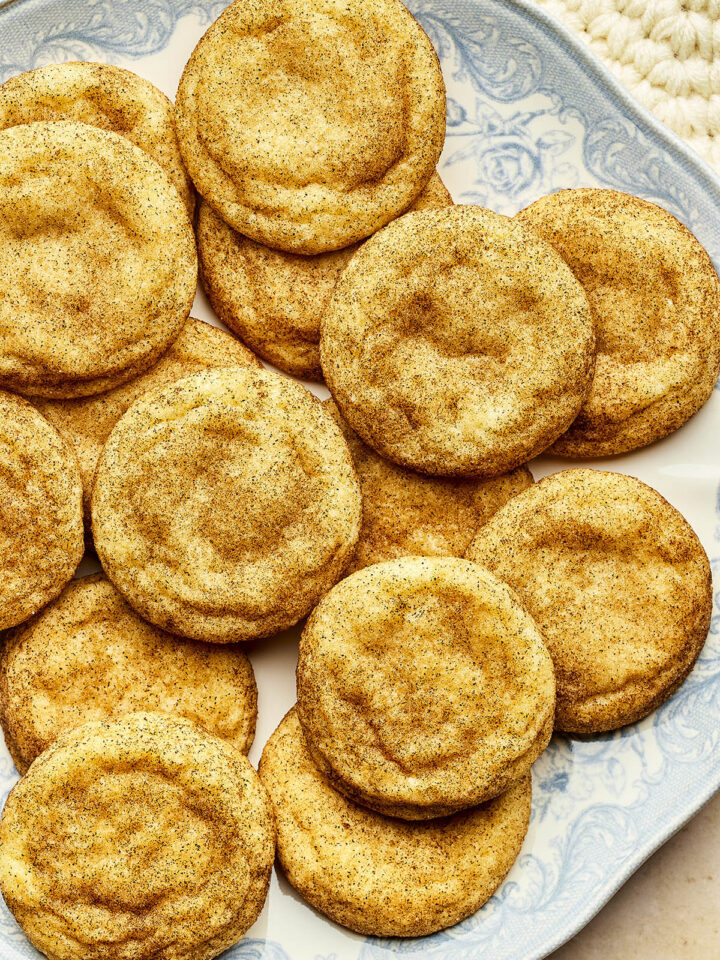 A plate of snickerdoodles without cream of tartar.