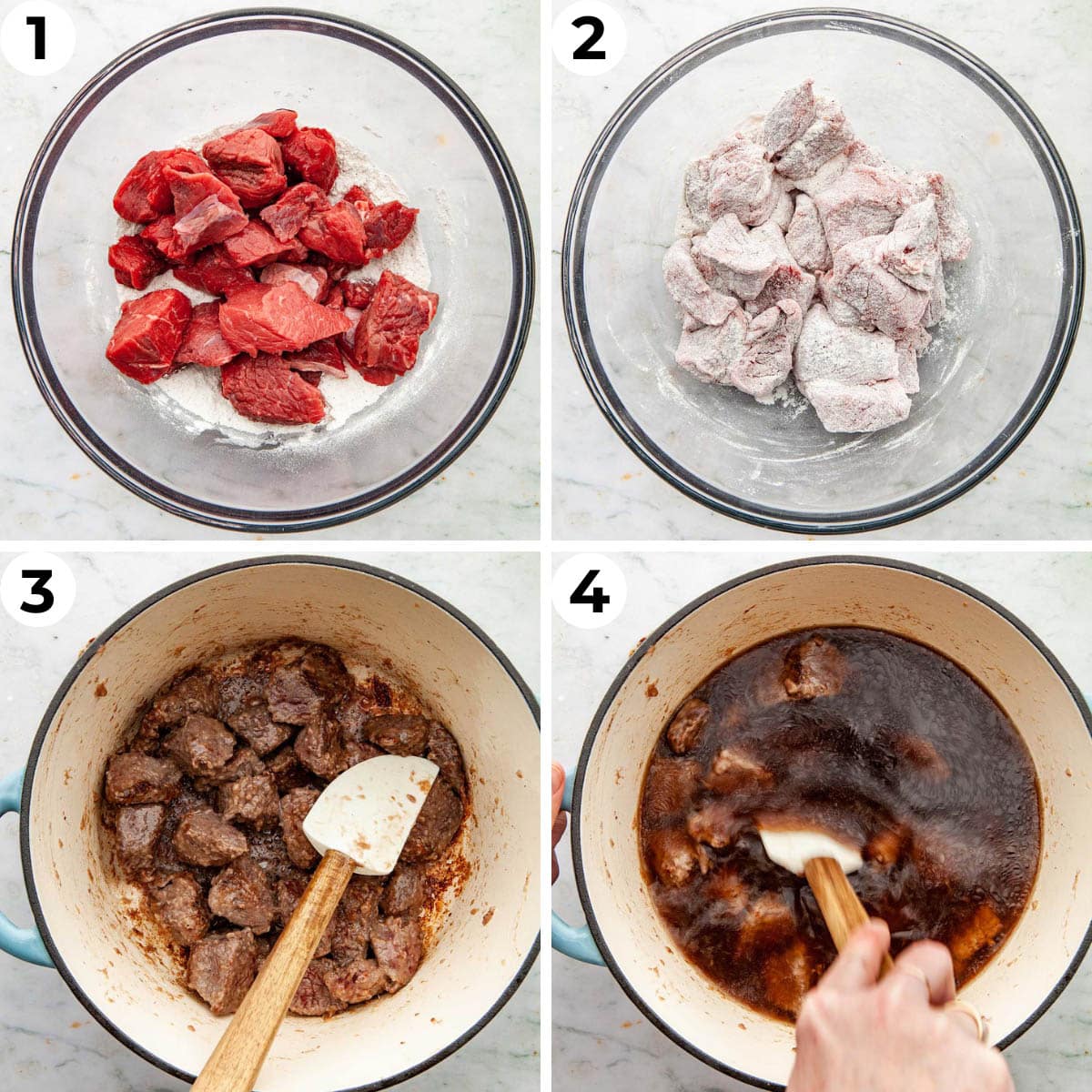 Process shots 1 through 4 to make this recipe.