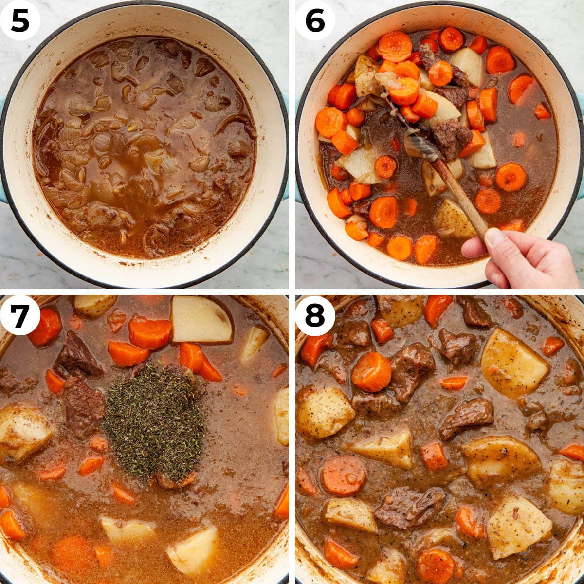 Process shots 5 through 8 to make this recipe.