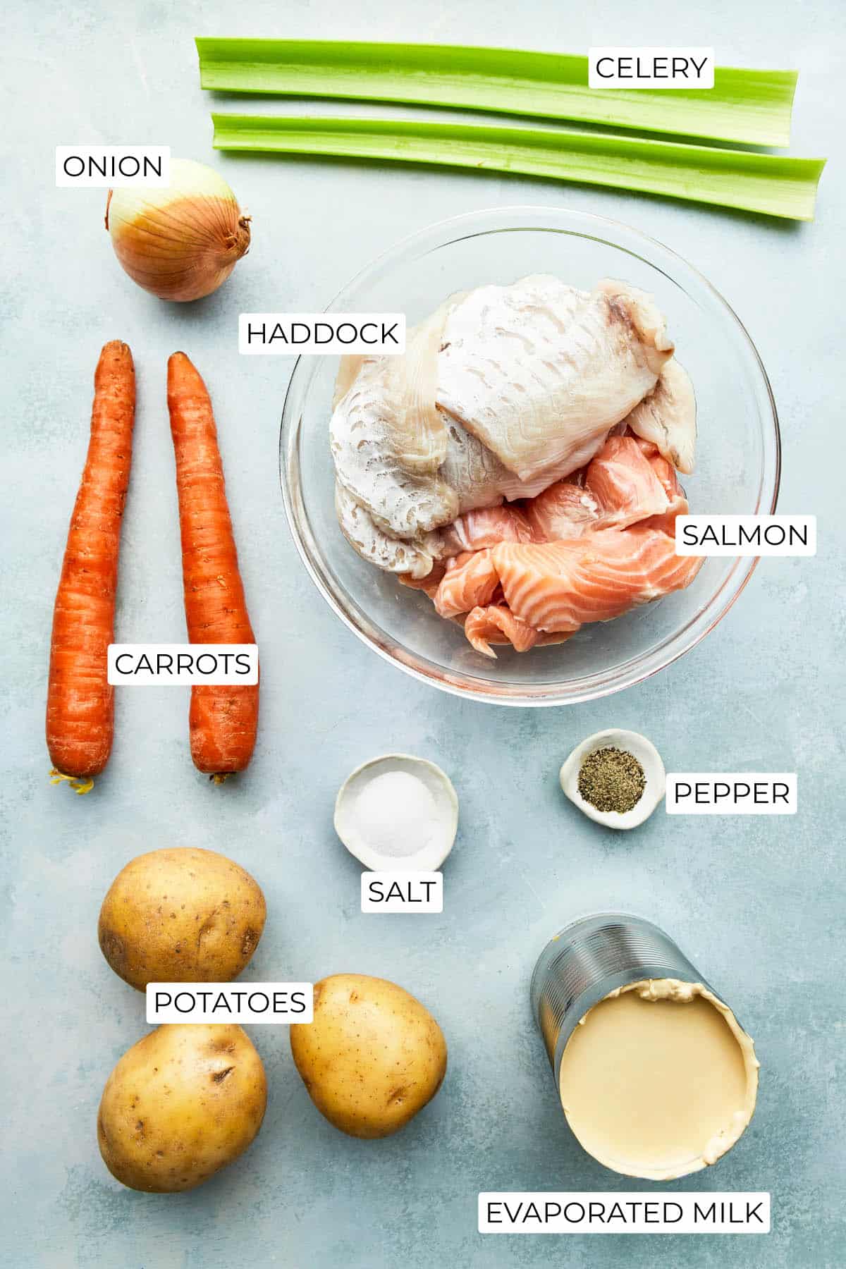 Ingredients to make Maritime fish chowder.