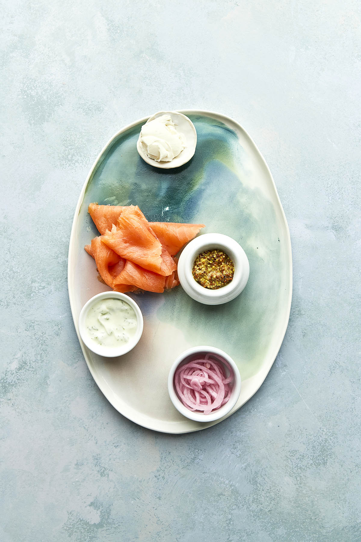 The second step of this smoked salmon platter tutorial.