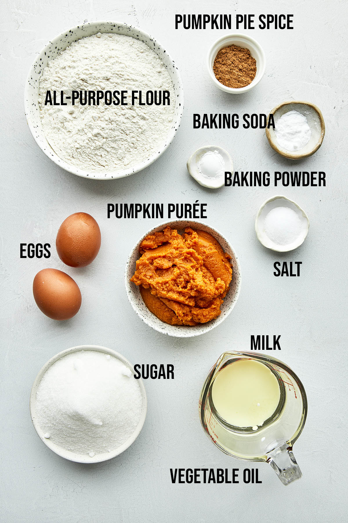 Ingredients to make pumpkin loaf.