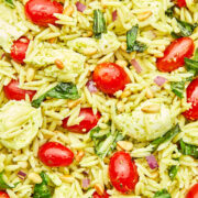 Orzo pesto salad.