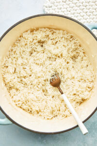 A pot of perfect basmati rice.