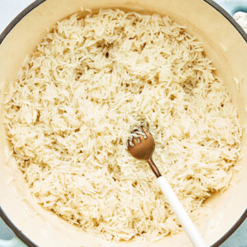 A pot of perfect basmati rice.