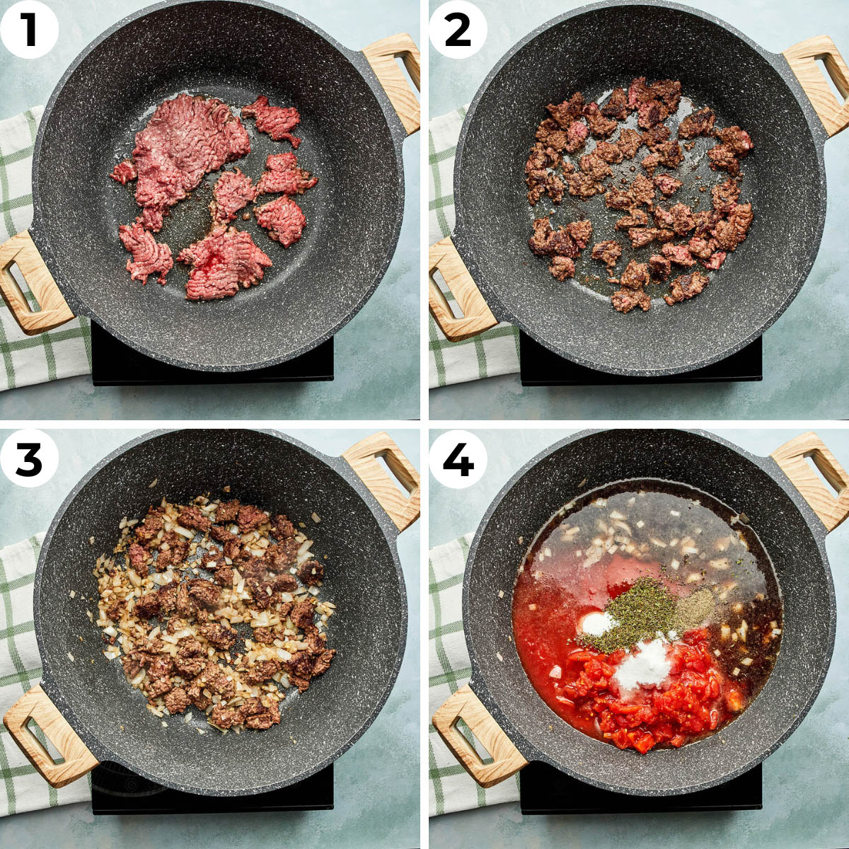 Process shots one through four to make this recipe.