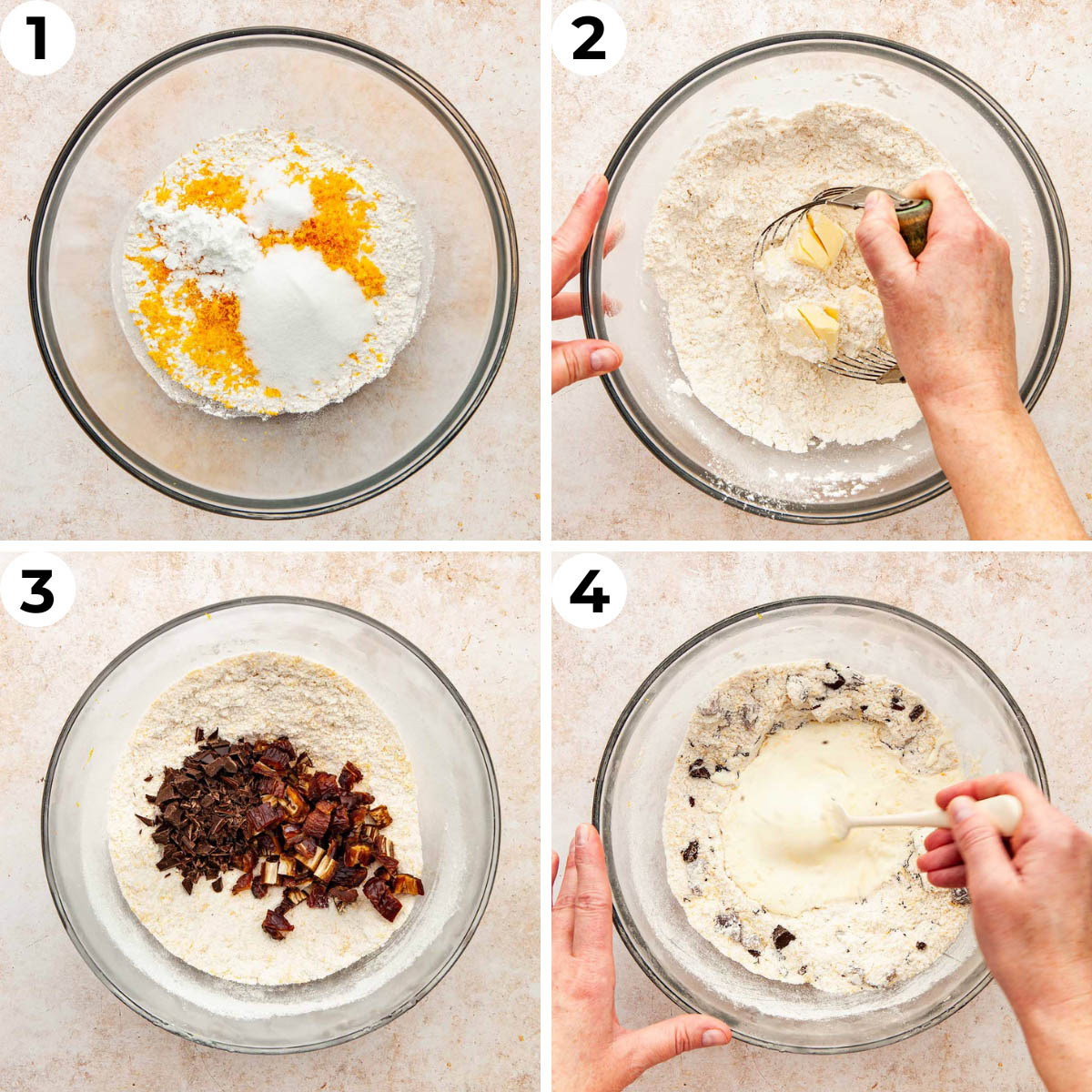 Process shots one through four to make this recipe.