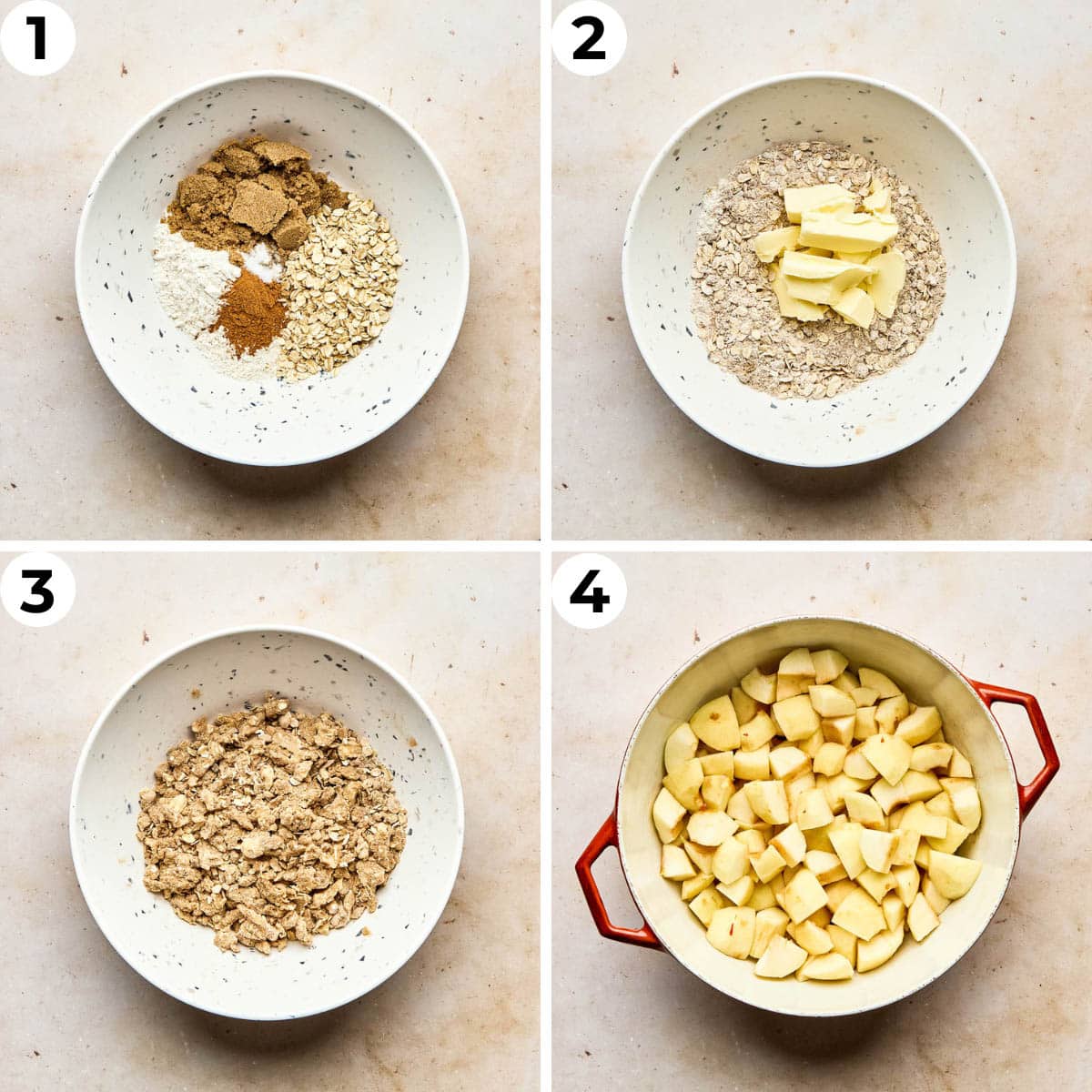 Process shots one through four to make this recipe.