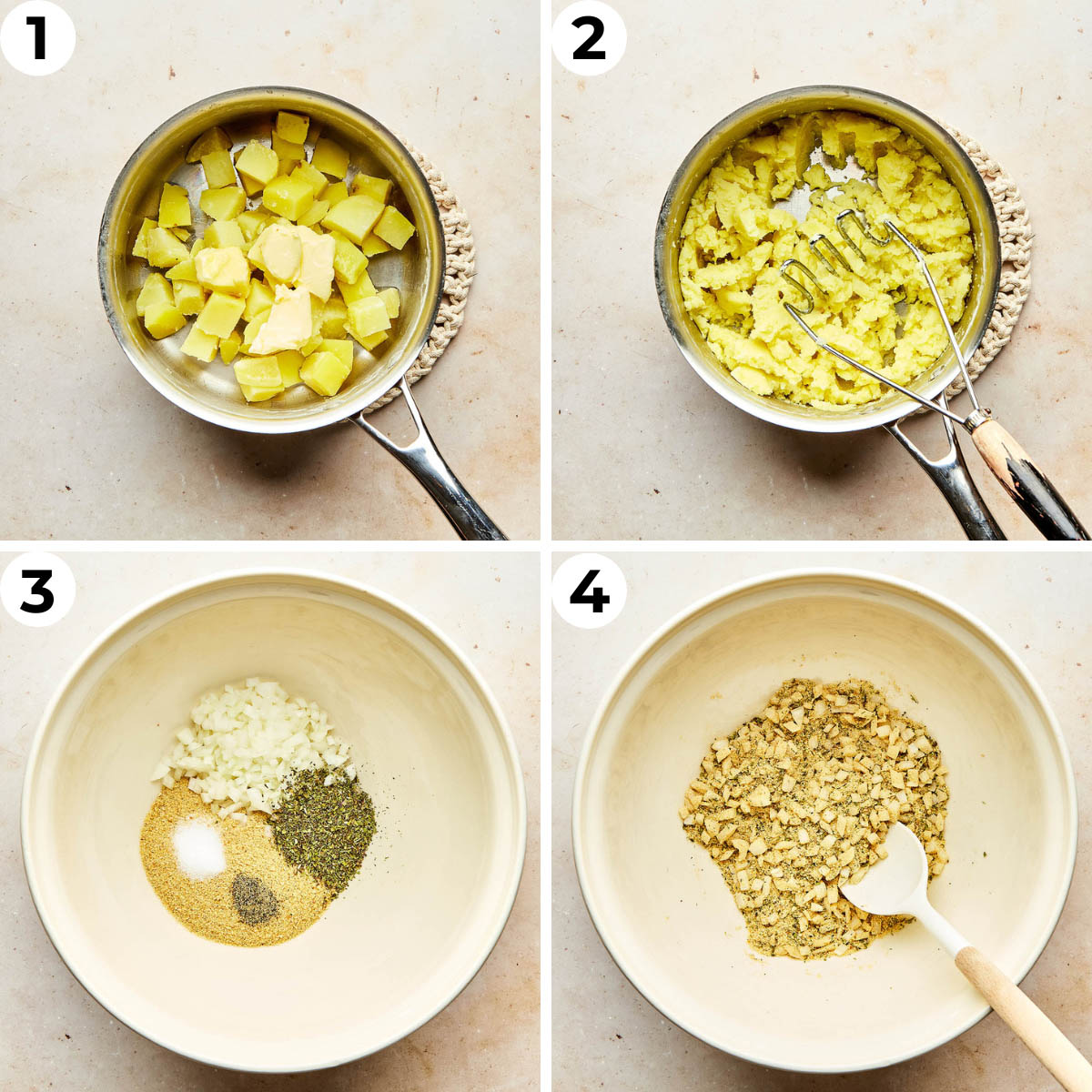 Process shots one through four to make this recipe.