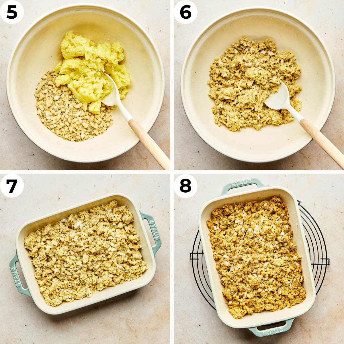 Process shots five through eight to make this recipe.