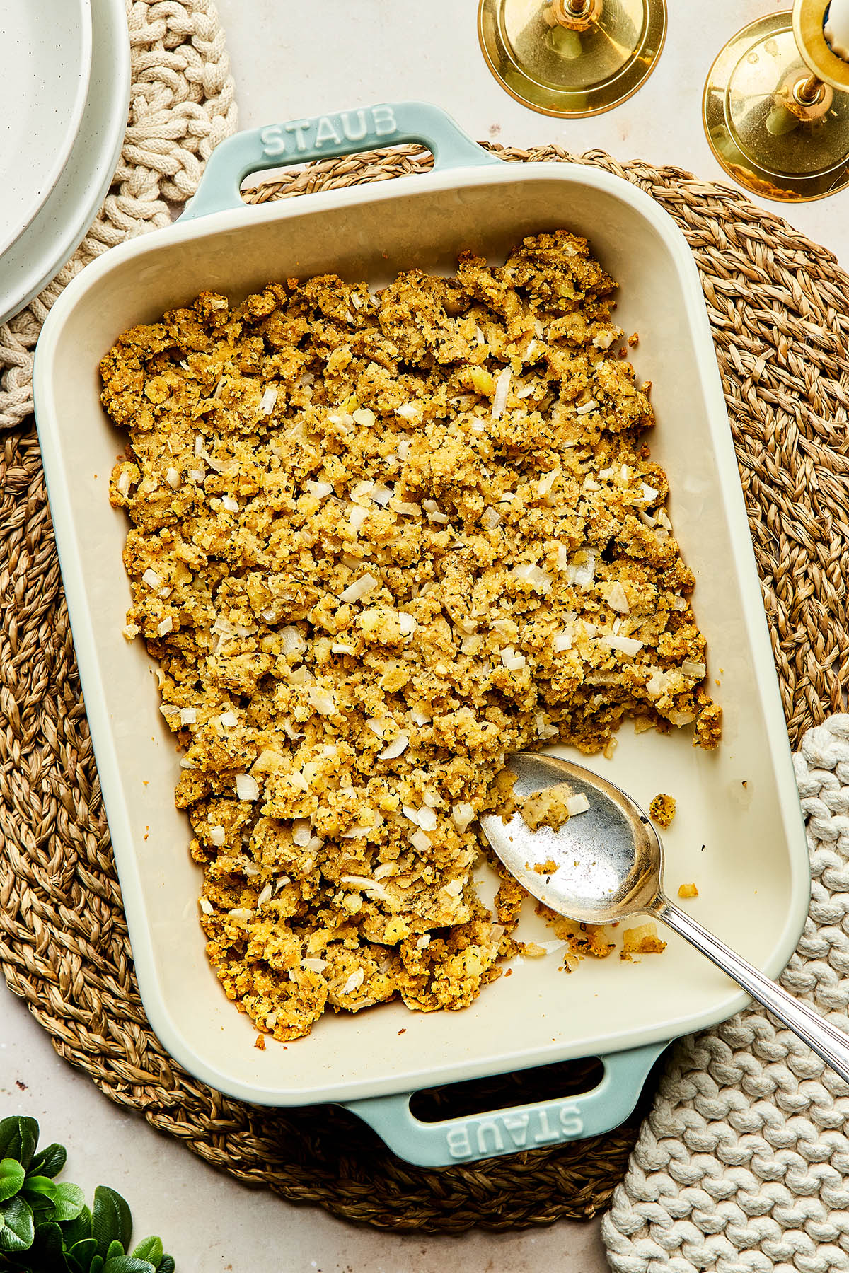 Potato Stuffing (Mashed Potato Dressing with Summer Savory)
