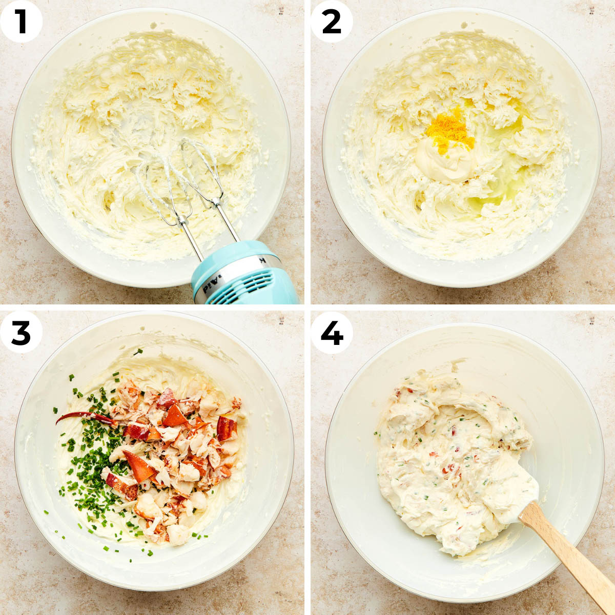 Process shots one through four to make this recipe.